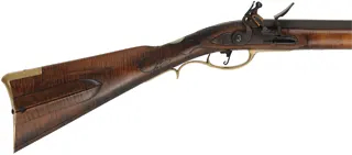 J.P. Beck Flint Fowler,
.54 caliber smoothbore, 38" Rice octagon-to-round barrel,
Chambers' deluxe Siler flintlock, curly maple, engraved brass,
new, unfired, by M. Compton