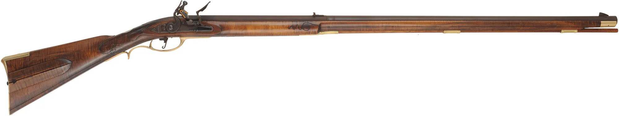 J.P. Beck Flint Fowler,
.54 caliber smoothbore, 38" Rice octagon-to-round barrel,
Chambers' deluxe Siler flintlock, curly maple, engraved brass,
new, unfired, by M. Compton