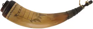 Powder Horn,
12-1/4", scrimshaw eagle
