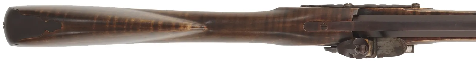 French Tulle fusil-de-chasse,
20 gauge, 42" octagon-to-round barrel,
L&R flintlock, maple, iron, used
