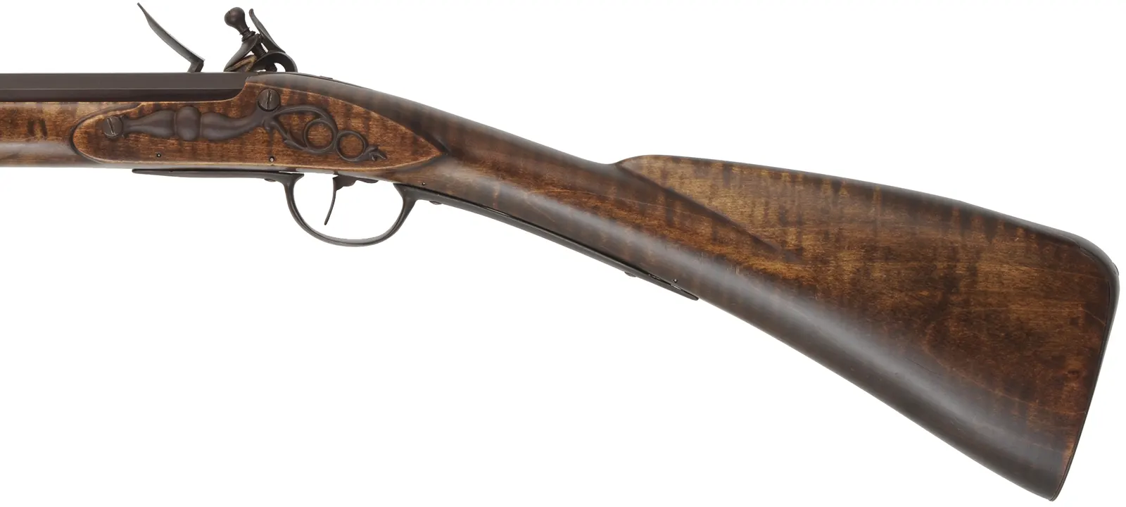 French Tulle fusil-de-chasse,
20 gauge, 42" octagon-to-round barrel,
L&R flintlock, maple, iron, used
