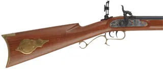 Thompson Center Hawken Rifle, 
.50 caliber, 28" barrel, 
percussion, figured walnut, brass trim, 
Vernier and globe sights, 
used, by Thompson Center Arms