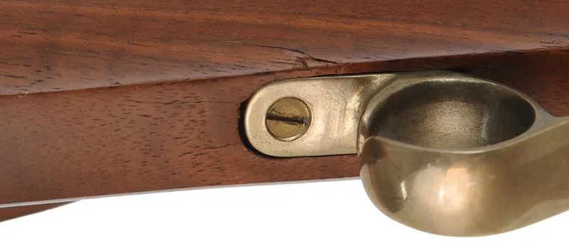 Thompson Center Hawken Rifle, 
.50 caliber, 28" barrel, 
percussion, figured walnut, brass trim, 
Vernier and globe sights, 
used, by Thompson Center Arms