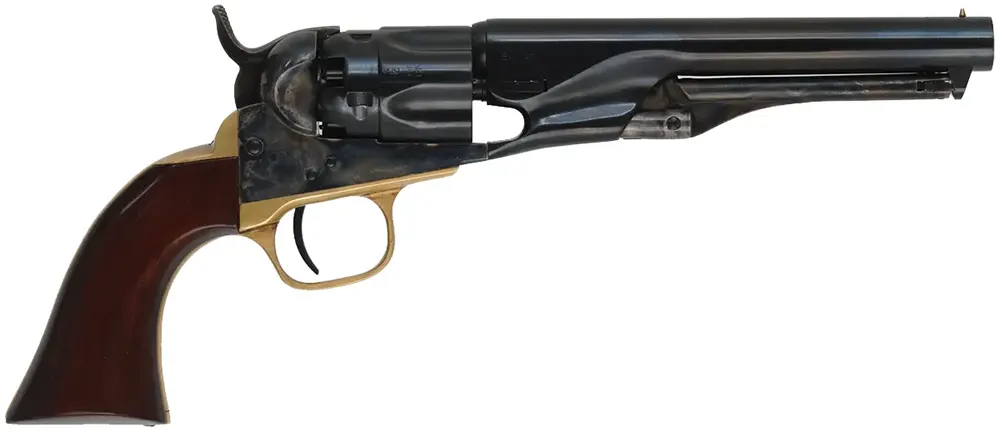 Colt 1862 Pocket Police Revolver,
.36 caliber, 5-1/2" barrel,
five shot cylinder, blued, walnut,
new in box, by Aldo Uberti & Co.