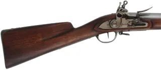 1763 French Charleville Musket,
.69 caliber, 44-3/4" barrel,
flintlock, walnut, iron, aged finish, 
lightly used, from a kit, by Davide Pedersoli & Co.