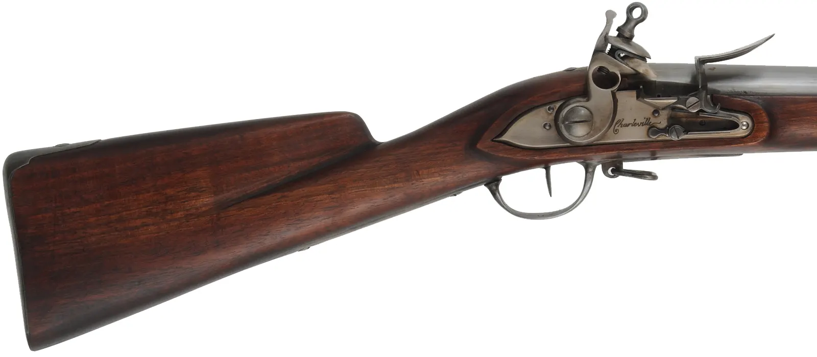 1763 French Charleville Musket,
.69 caliber, 44-3/4" barrel,
flintlock, walnut, iron, aged finish, 
lightly used, from a kit, by Davide Pedersoli & Co.