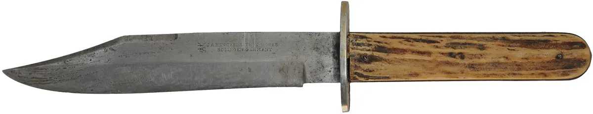 Vintage J.A. Henckels Twin Works Hunting Knife,
Solingen Germany,
6" blade, 4" stag handle,


