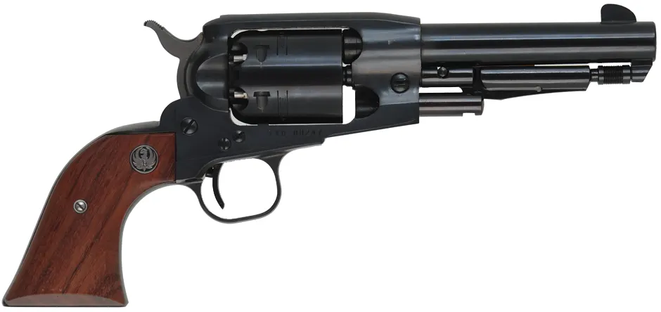 Ruger Old Army Revolver,
.45 caliber, 5-1/2" barrel, 
percussion, blued, rosewood grips, 
used, excellent condition