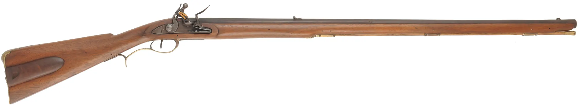 Berks County, Pennsylvania Fowler,
20 gauge 39-3/4" octagon-to-round barrel,
walnut, brass, sliding wood patchbox,
used, by B. Cowie