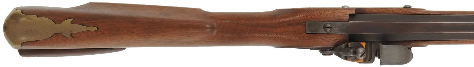 Berks County, Pennsylvania Fowler,
20 gauge 39-3/4" octagon-to-round barrel,
walnut, brass, sliding wood patchbox,
used, by B. Cowie