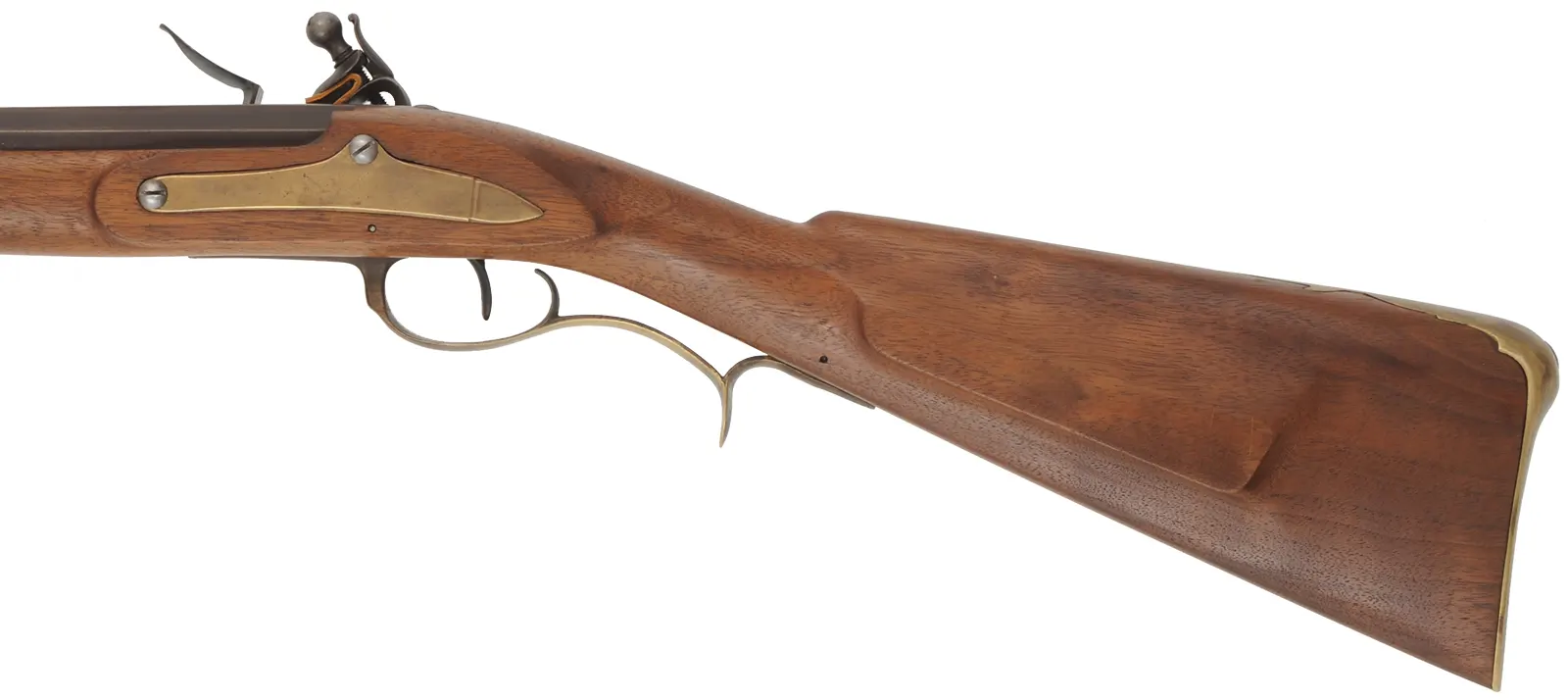 Berks County, Pennsylvania Fowler,
20 gauge 39-3/4" octagon-to-round barrel,
walnut, brass, sliding wood patchbox,
used, by B. Cowie
