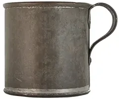 Antique US Army M1874 Tin Mess Cup
U.S. marked on handle
4-1/8" tall by 4" diameter