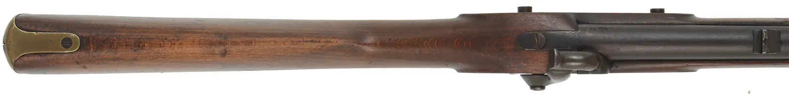Antique Contract Musketoon,
.577 caliber, 22" barrel,
beech, brass, blued, 
percussion lock marked Barnett London