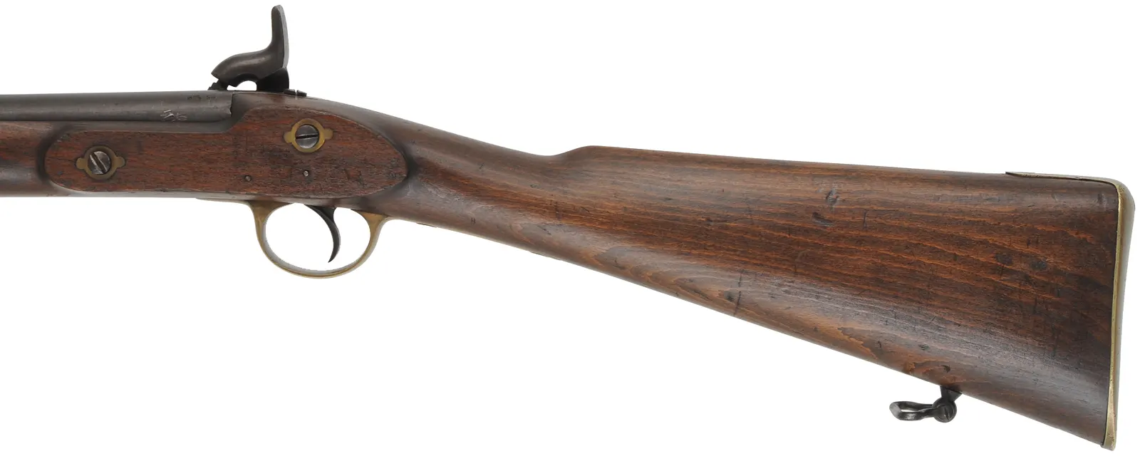 Antique Contract Musketoon,
.577 caliber, 22" barrel,
beech, brass, blued, 
percussion lock marked Barnett London