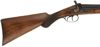 Double Barrel Shotgun,
11 gauge, 28" barrels,
front action percussion locks, pistol grip, walnut,
marked W. Richards