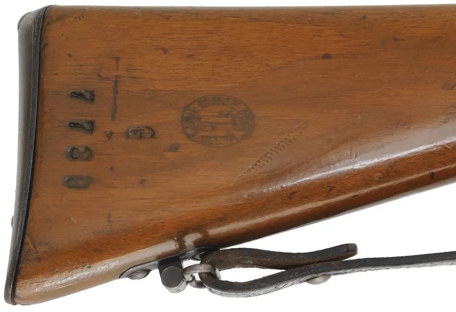 Italian Vetterli- Vitali Model 1870/87 Bolt Action Rifle,
caliber 10.35 x 47R mm centerfire, 34" barrel,
walnut, missing cleaning rod, sling & bayonet, antique 