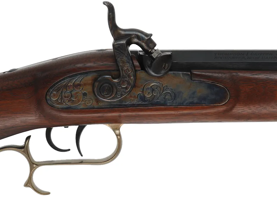 Thompson Center Hawken,
.54 caliber, 28" barrel,
percussion, walnut stock, brass trim, 
assembled from a kit, used, by Thompson Center Arms