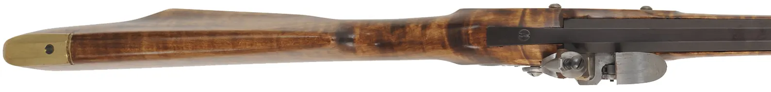 Pennsylvania Longrifle,
.50 caliber, 38" Rice swamped barrel,
L&R flintlock, curly maple, brass trim, used