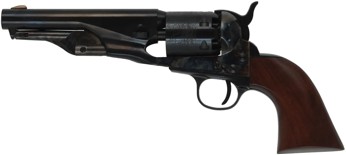 1861 Colt Sheriff's Model Revolver, 
.36 caliber, 5-1/2" barrel,
percussion, walnut, steel frame, 
as-new, by Pietta