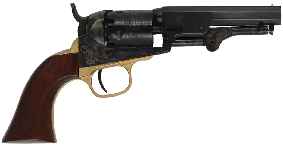 1849 Colt Pocket Model Revolver,
.31 caliber, 4" barrel,
percussion, steel frame, walnut,
as-new in factory carton, by A. Uberti