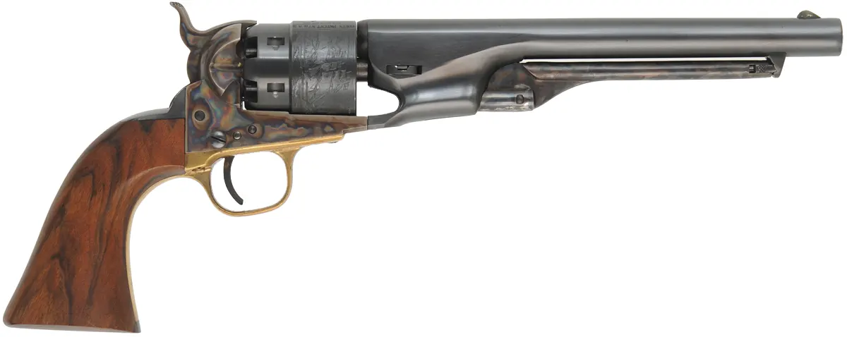 Colt 1860 Army Revolver,
.44 caliber, 8" barrel,
blued steel backstrap, brass triggerguard,  
hang tag, black box, as-new,
by COLT - Second Generation