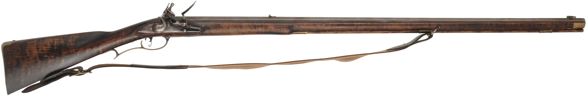 James River, Virginia Longrifle,
.62 caliber, 42" swamped octagon barrel,
maple, brass furniture, sling mounts, used