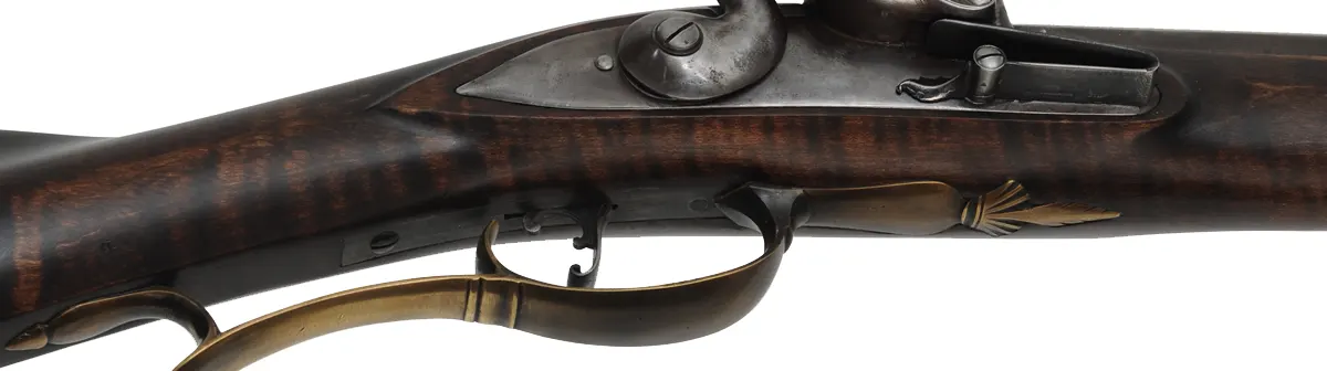 James River, Virginia Longrifle,
.62 caliber, 42" swamped octagon barrel,
maple, brass furniture, sling mounts, used