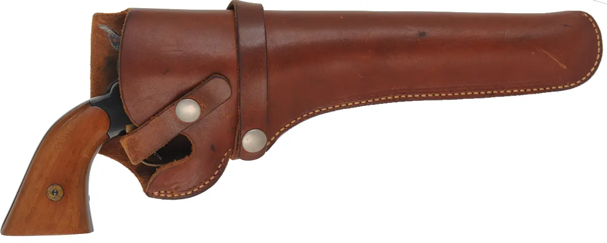 1858 Remington New Model Army Revolver,
.44 caliber, 8" barrel, 
percussion, blued steel frame, with holster,
used, by Euroarms