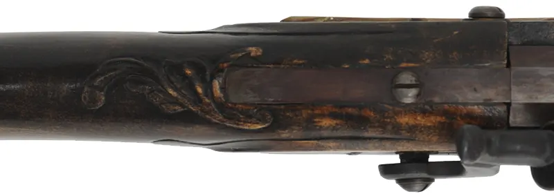 Pennsylvania Longrifle
.36 caliber, 42" Green Mountain barrel,
L&R percussion lock, maple, brass, engraved, used