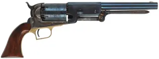 Model 1847 Colt Walker revolver,
.44 caliber, 9" barrel,
percussion, fire blue finish, walnut grips,
leather flap holster, used, by Aldo Uberti