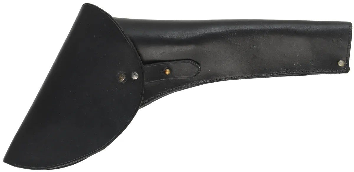 Model 1847 Colt Walker revolver,
.44 caliber, 9" barrel,
percussion, fire blue finish, walnut grips,
leather flap holster, used, by Aldo Uberti