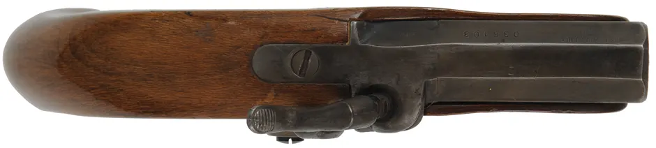 Philadelphia Derringer,
.45 caliber, 2-3/8" barrel, 
brass trim, assembled from a kit, used,
by Jukar