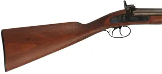 Navy Arms Double Shotgun,
12 gauge, 28" barrels,
percussion, beech, 
used, from a kit manufactured by Pietta