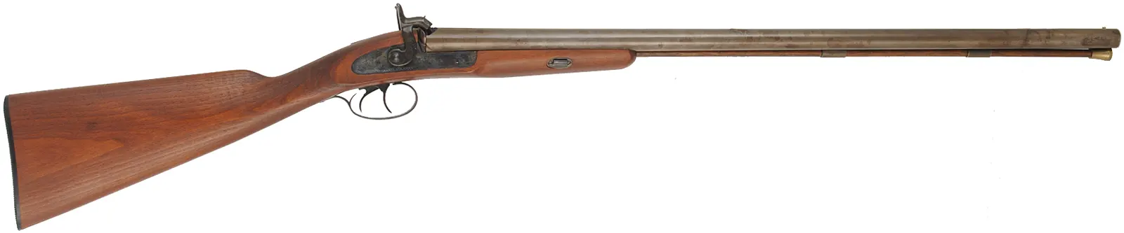 Navy Arms Double Shotgun,
12 gauge, 28" barrels,
percussion, beech, 
used, from a kit manufactured by Pietta