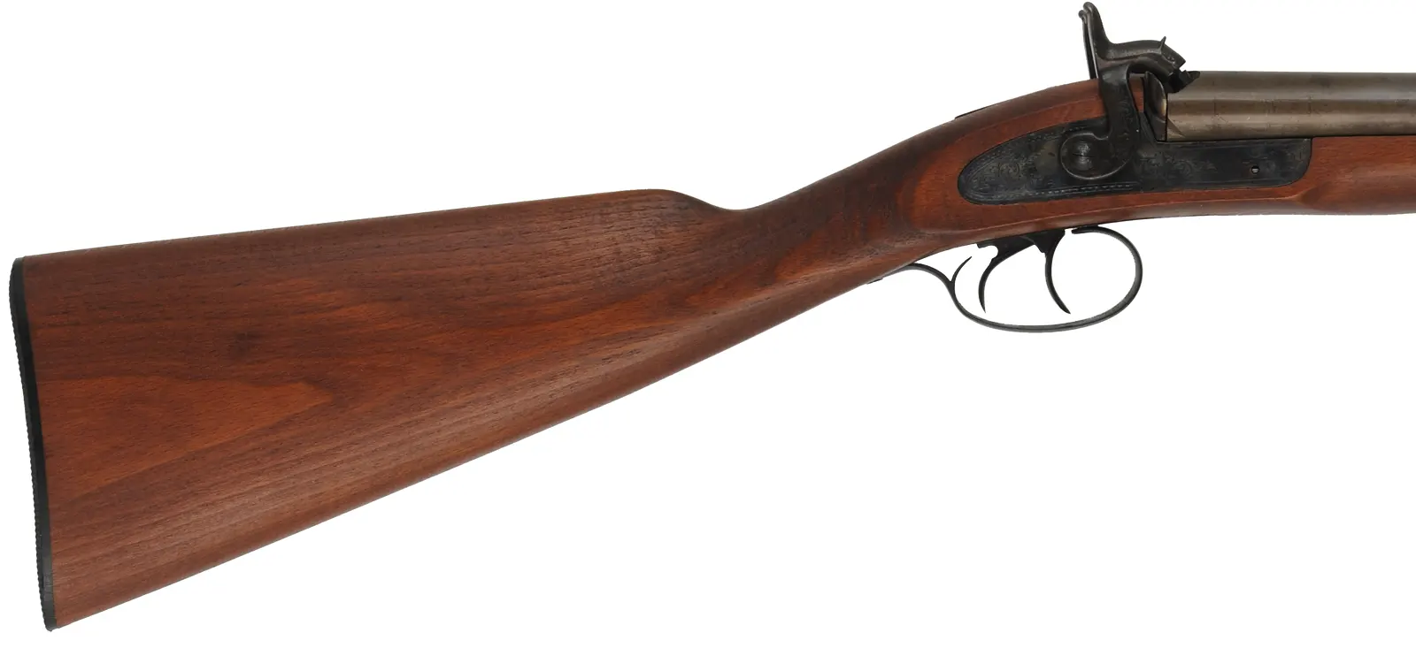 Navy Arms Double Shotgun,
12 gauge, 28" barrels,
percussion, beech, 
used, from a kit manufactured by Pietta