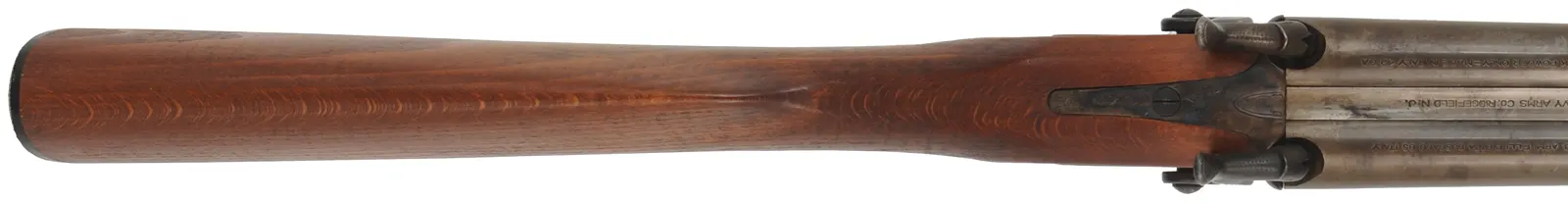 Navy Arms Double Shotgun,
12 gauge, 28" barrels,
percussion, beech, 
used, from a kit manufactured by Pietta