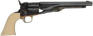 1860 Colt Army Revolver,
.44 caliber, 8" barrel, 
percussion, four screw frame, faux ivory grips,
used, by Pietta