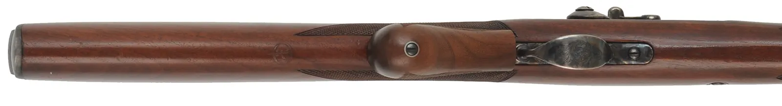 U. S. Model 1873 Officer's Rifle,
caliber .45-70 Government, 26" barrel,
walnut, iron, beach's front sight, tang sight, 
used, by Harrington & Richardson
