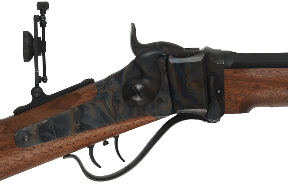 1874 Sharps No. 3 Sporting Rifle,
caliber .30-40 Krag, 30" octagon-to-round barrel, 
walnut, tang sight, used, by Shiloh Sharps