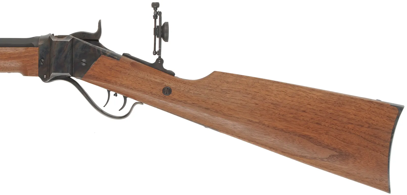 1874 Sharps No. 3 Sporting Rifle,
caliber .30-40 Krag, 30" octagon-to-round barrel, 
walnut, tang sight, used, by Shiloh Sharps