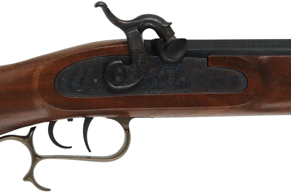 Thompson Center Hawken,
.50 caliber, 28" barrel,
percussion, walnut stock, brass trim, 
used, by Thompson Center Arms