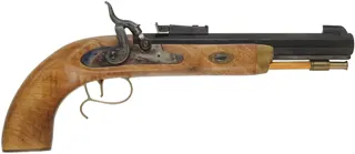 CVA Hawken Pistol,
.50 caliber, 10" barrel, 
beech, brass, percussion, used
