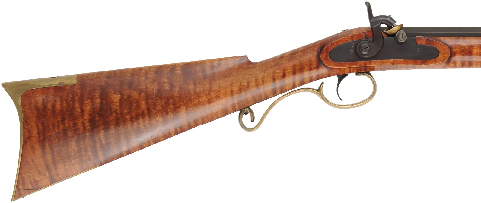 Fullstock Plains Rifle,
.50 caliber, 35" barrel
curly maple, brass, Siler Mountain caplock, used
