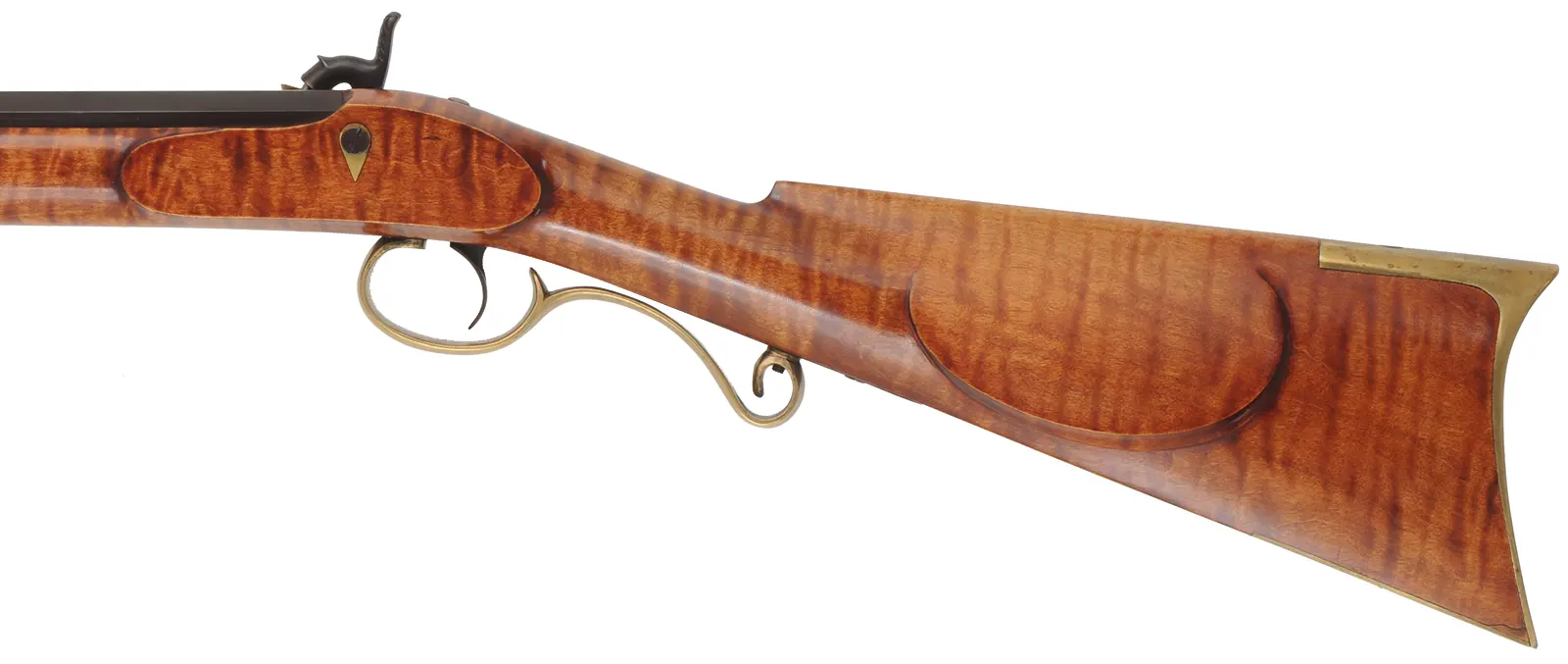 Fullstock Plains Rifle,
.50 caliber, 35" barrel
curly maple, brass, Siler Mountain caplock, used