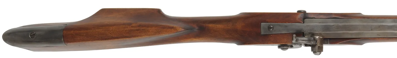 Fullstock Southern Mountain Rifle,
.45 caliber, 43" Rice swamped barrel,
L&R percussion lock,  maple, forged iron trim, 
used, by J. Donelson