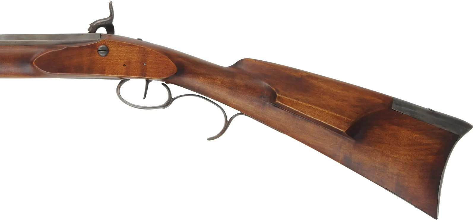 Fullstock Southern Mountain Rifle,
.45 caliber, 43" Rice swamped barrel,
L&R percussion lock,  maple, forged iron trim, 
used, by J. Donelson