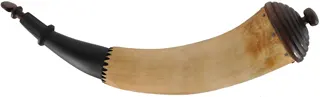 Powder Horn,
11-1/2", turned base,
engrailed, paneled tip