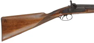Relic ~ Antique Shotgun,
11 gauge, 29" barrels, 
walnut, iron, percussion, 
cracks, decorator use