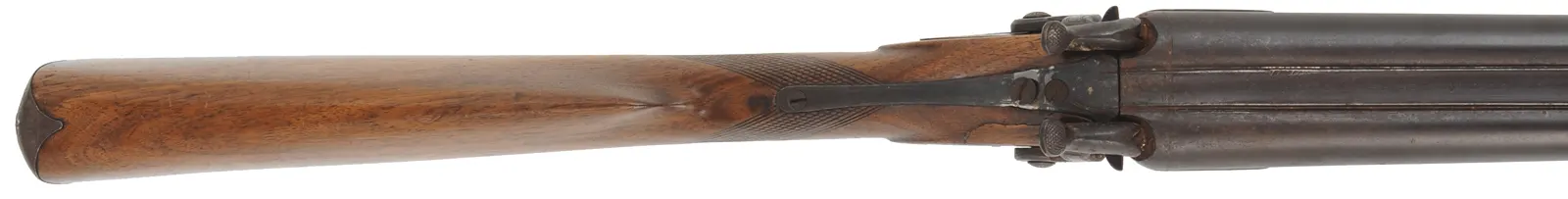 Relic ~ Antique Shotgun,
11 gauge, 29" barrels, 
walnut, iron, percussion, 
cracks, decorator use
