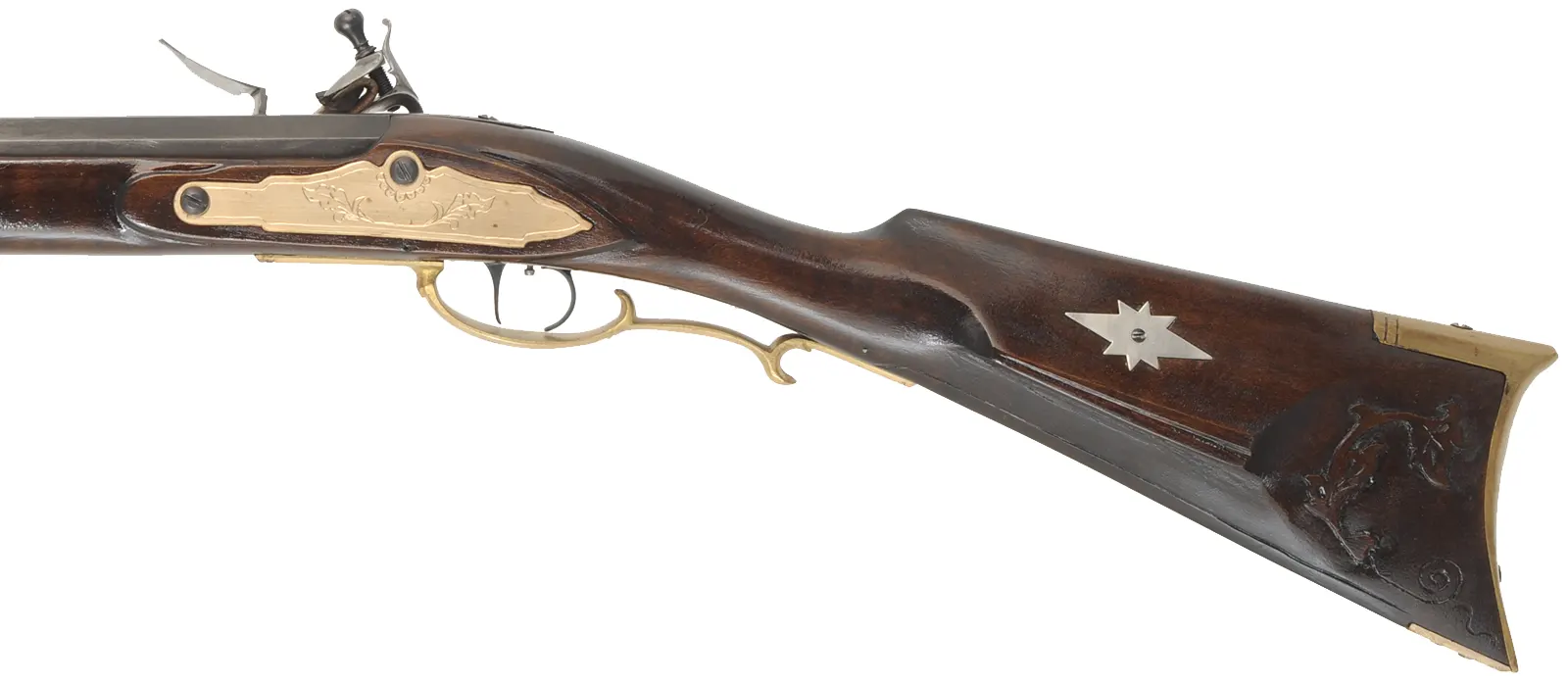 Pennsylvania Longrifle,
50 caliber, 42" Rice swamped barrel,
L&R Classic flintlock, maple, brass trim, used